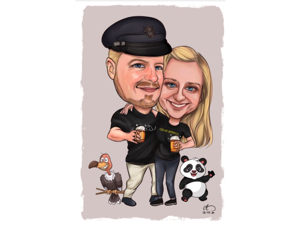 Színes karikatúra